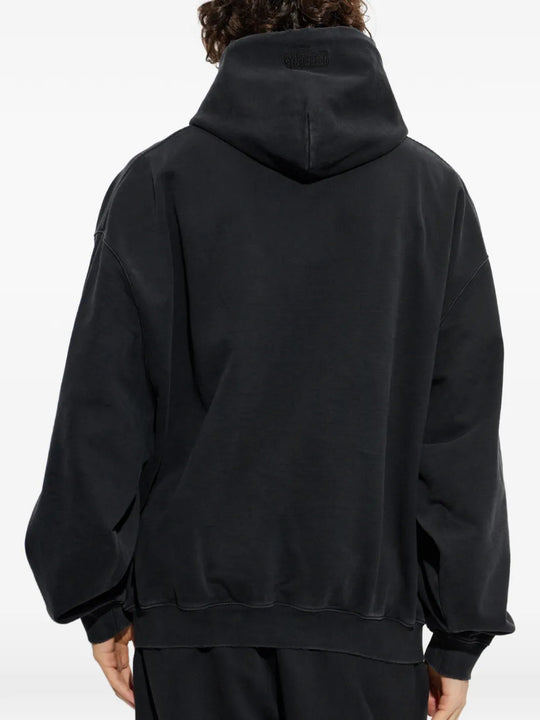 Black hoodie, full body view