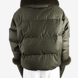 Green jacket, full body view
