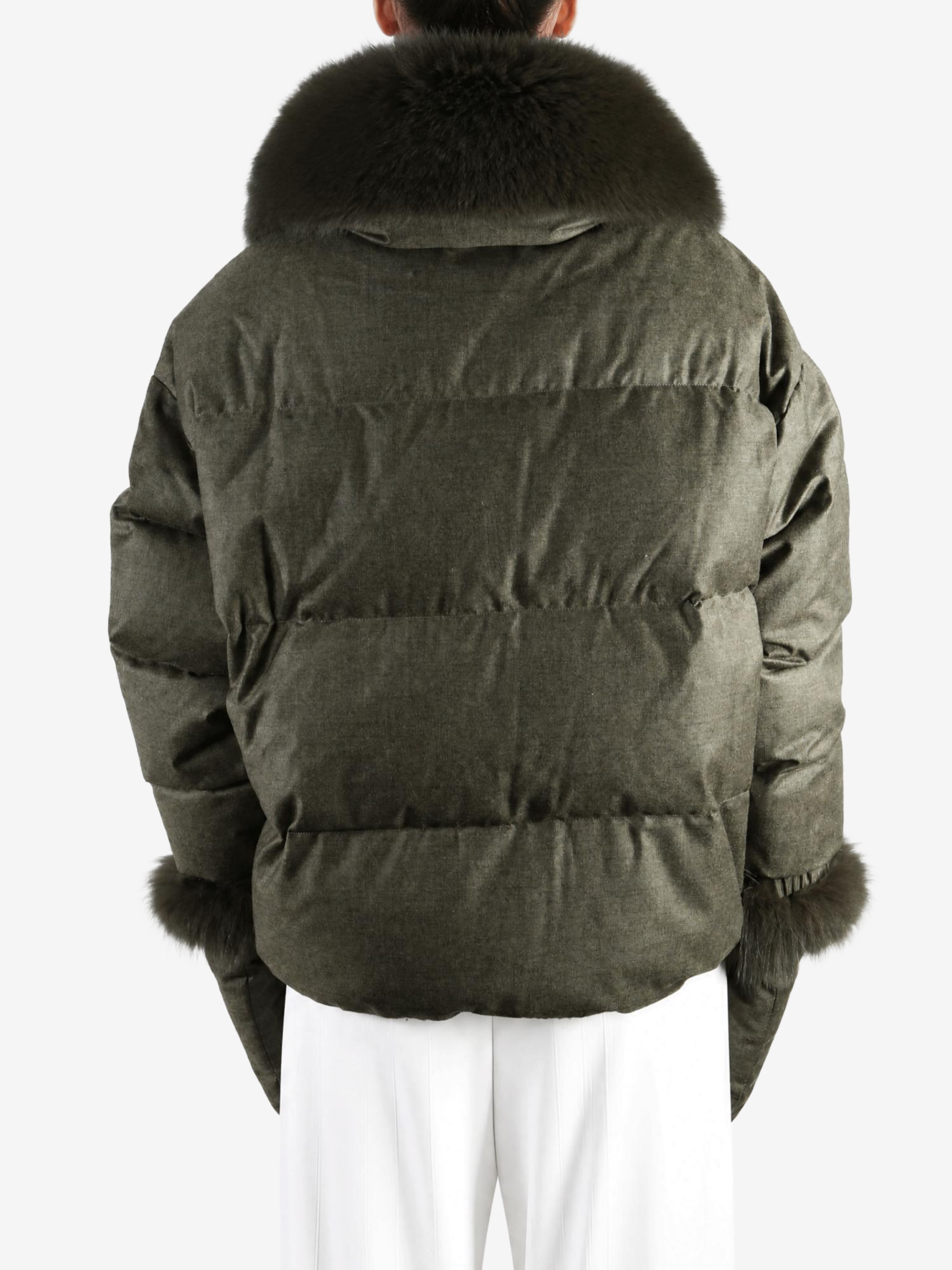 Green jacket, full body view