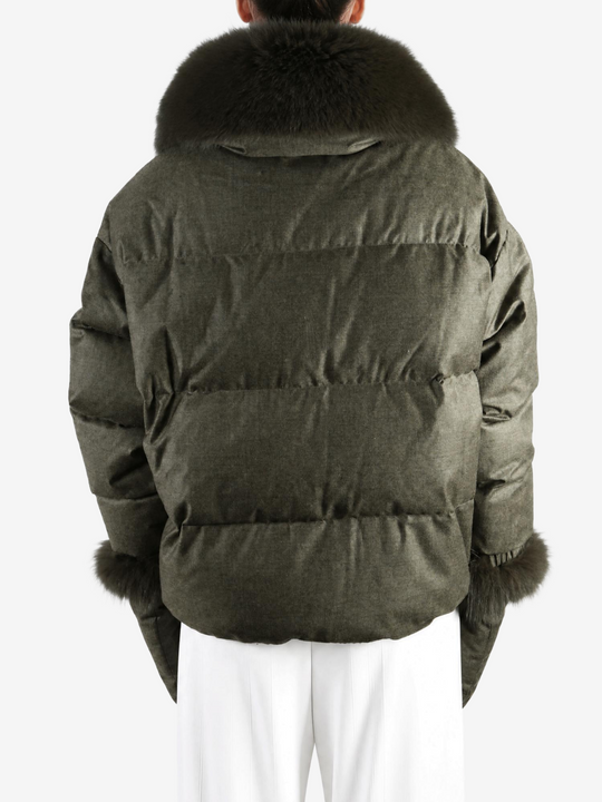 Green jacket, full body view