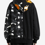 Black hoodie, full body view