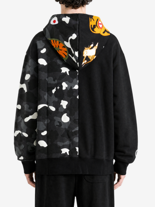 Black hoodie, full body view