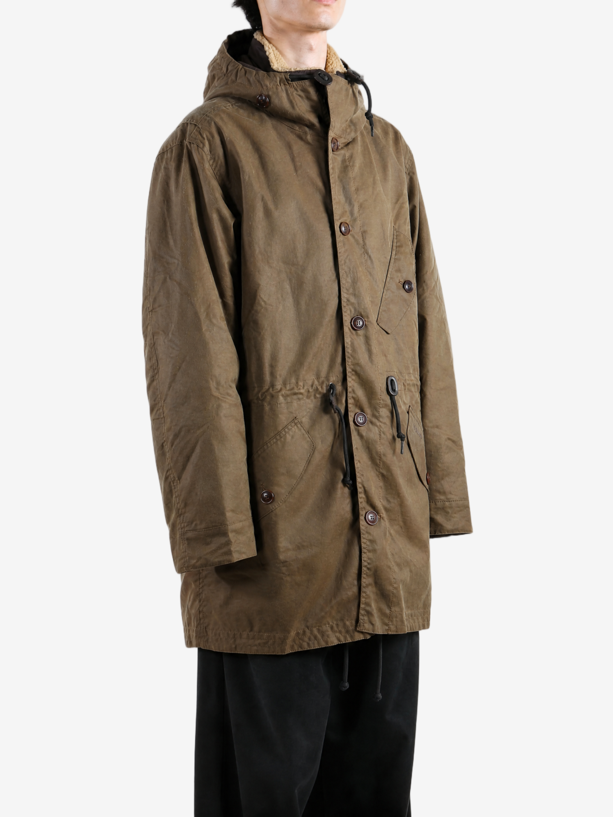 Brown jacket, full body view
