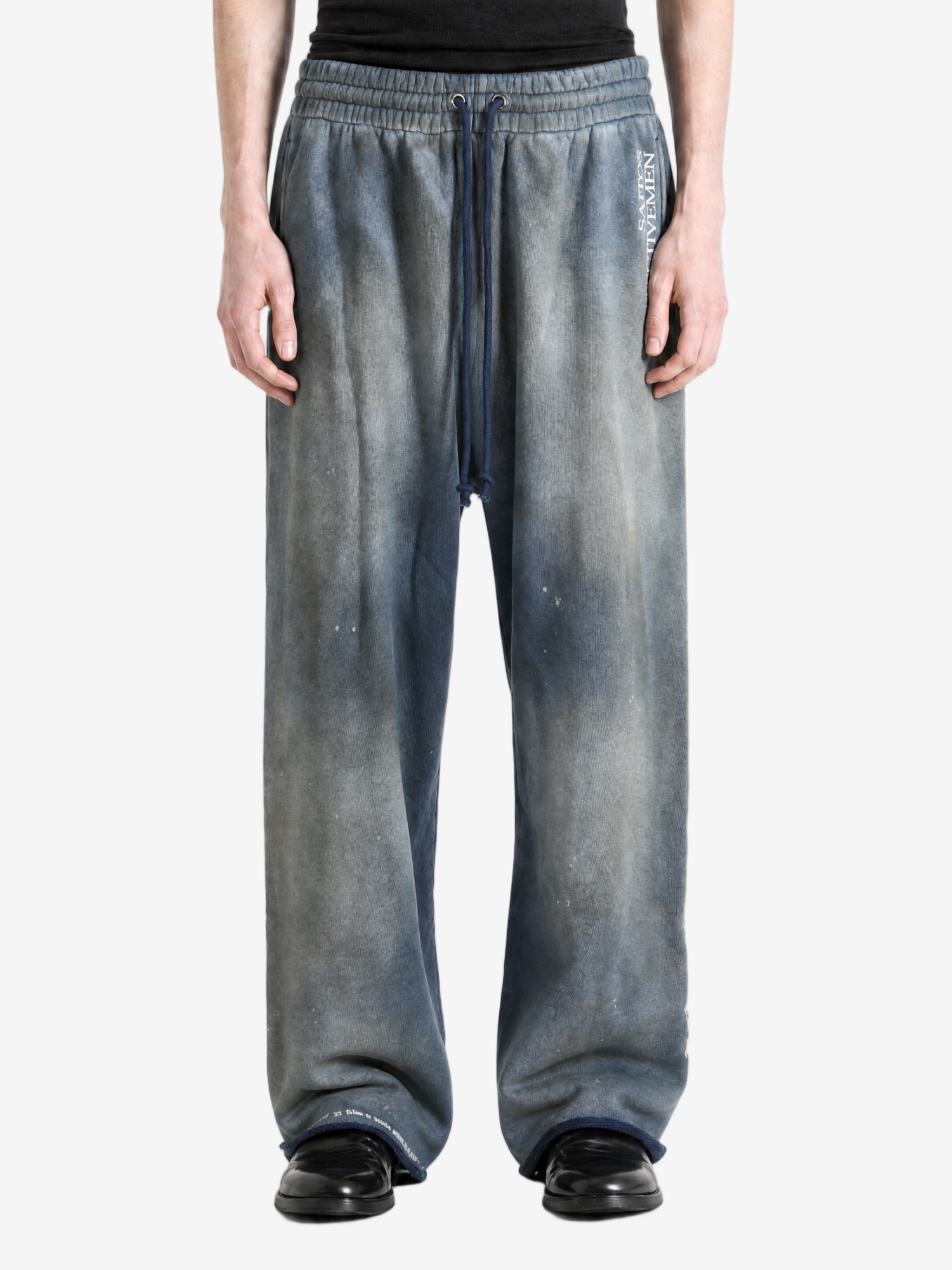 Grey pants, full body view