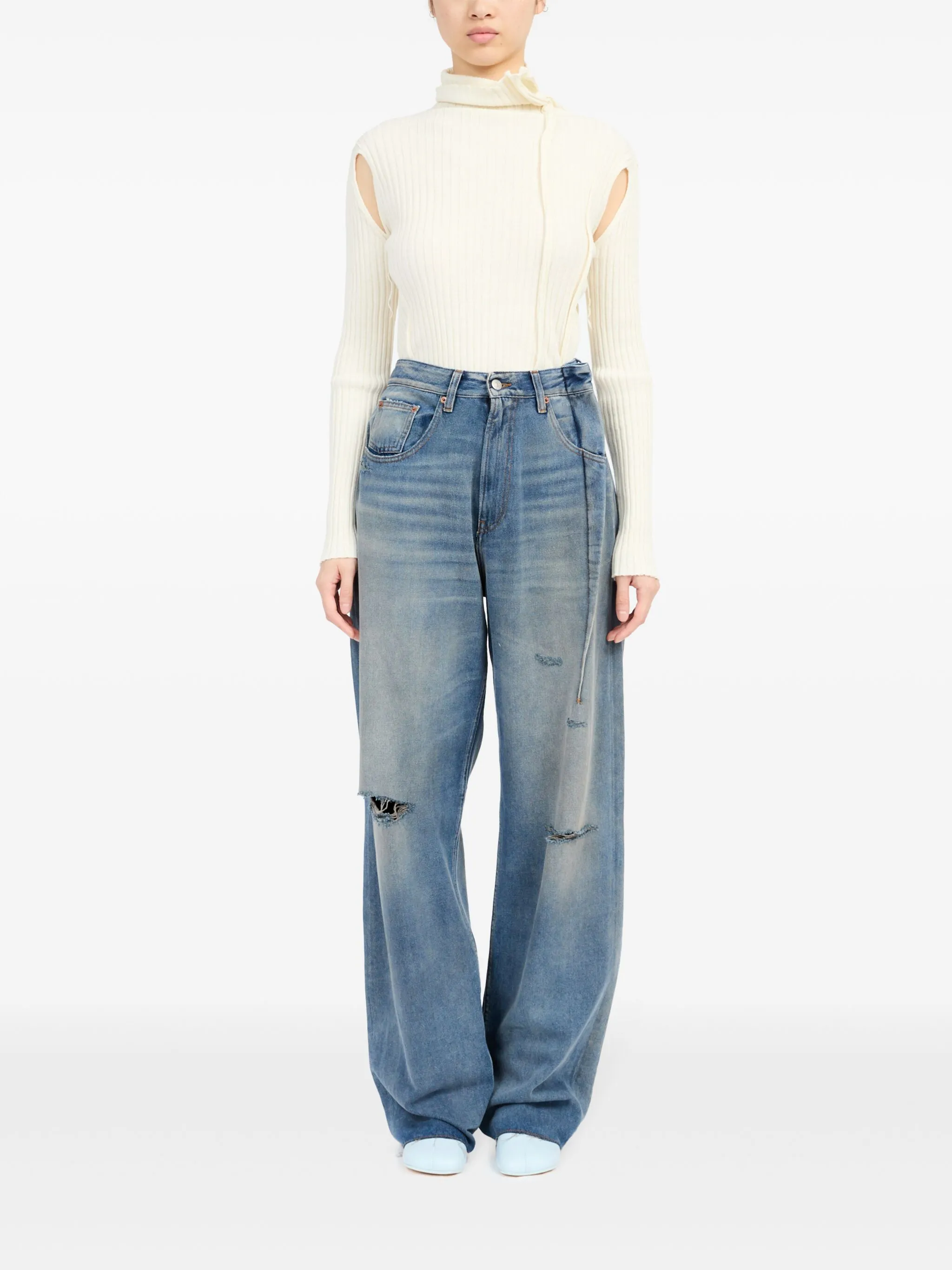 MM6 Maison Margiela - Women Distressed Jeans – Atelier New York MM6 Maison Margiela - Women Distressed Jeans – Atelier New York