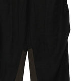 Close up of Black pants, showing texture of the 100% linen fabric