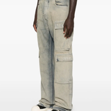 Blue jeans worn by a person, showing the jeans' fit