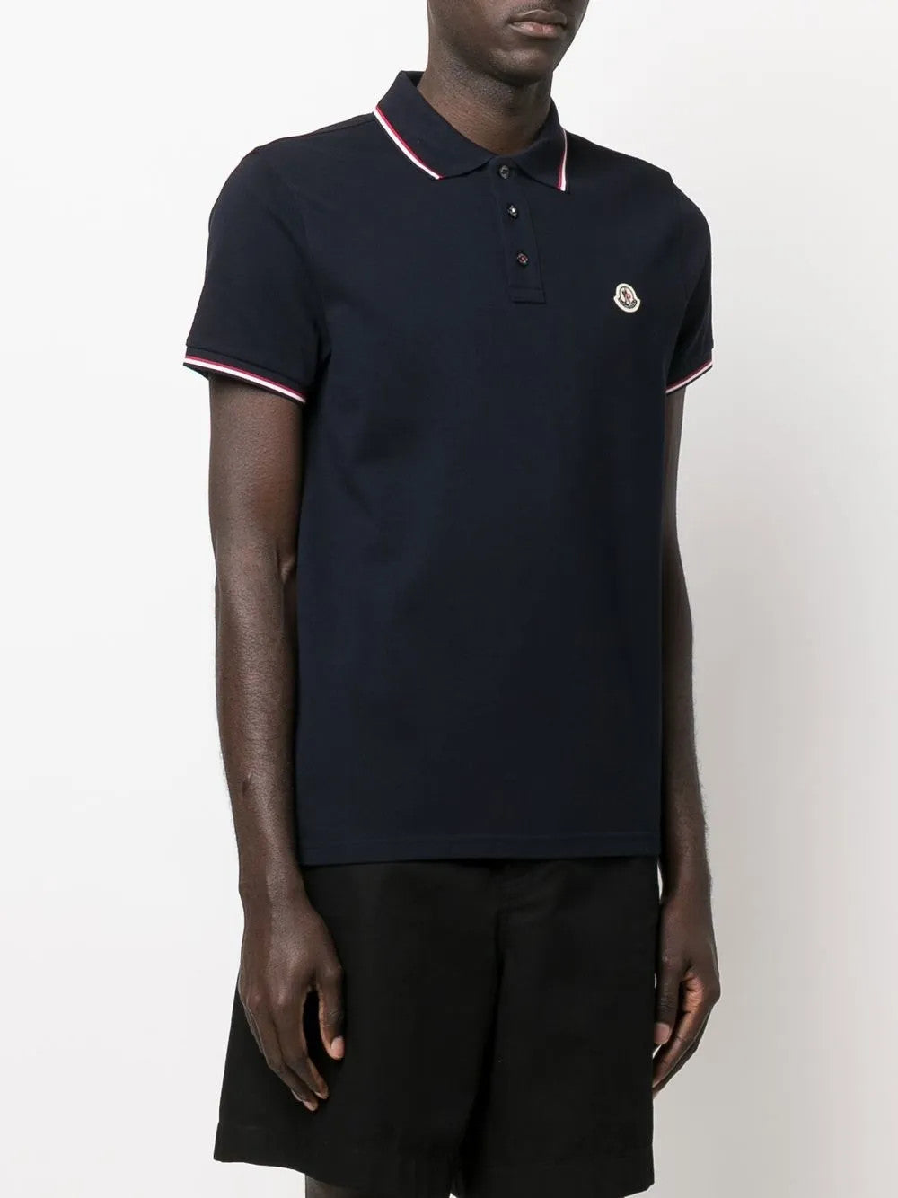 Navy t-shirt, full body view