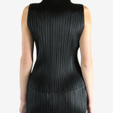 Black shirts worn by a person, showing the shirts fit