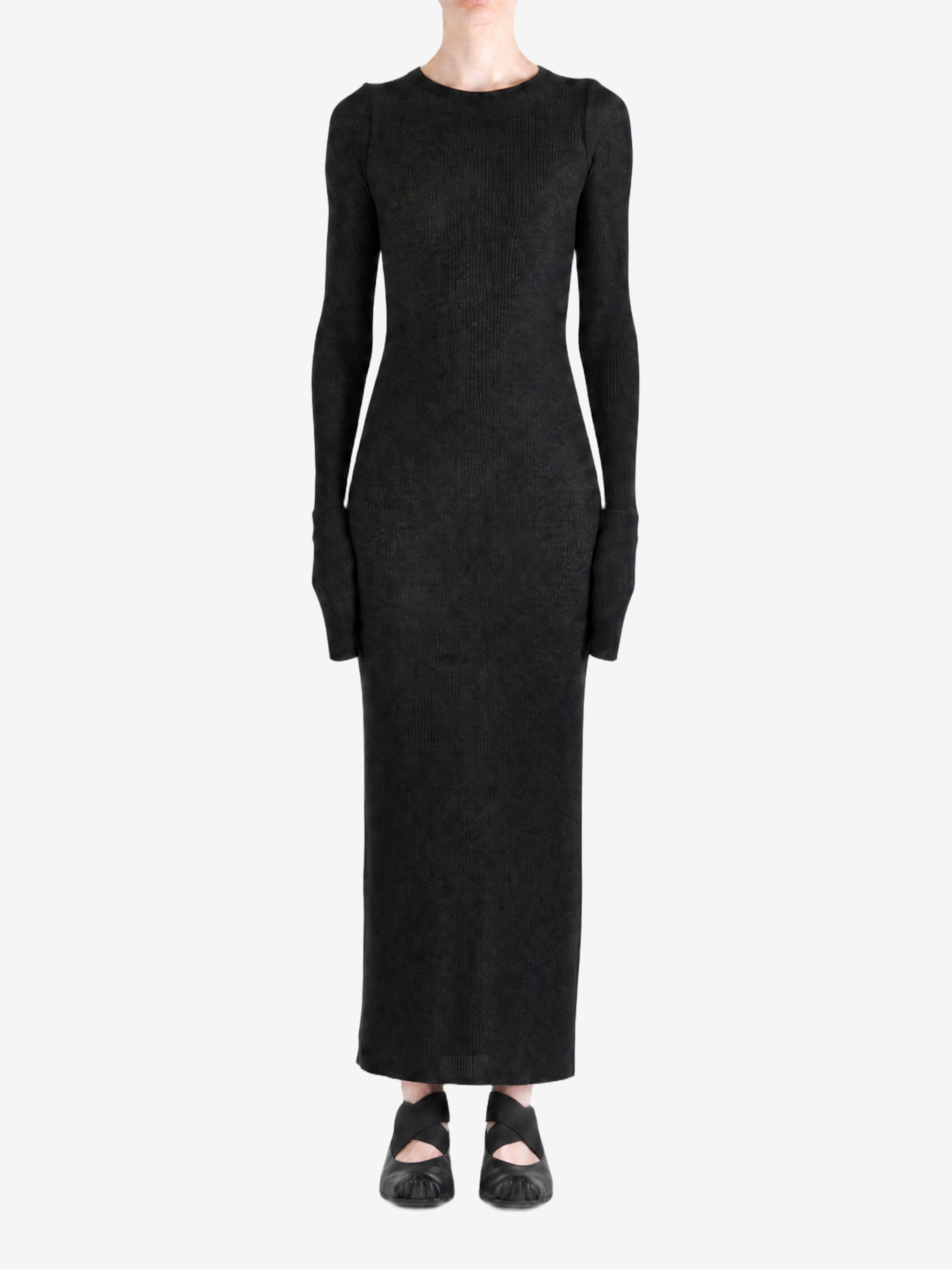 Black dress, full body view