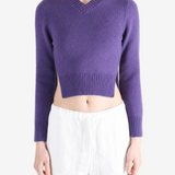 Purple top worn by a person, showing the top fit