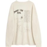 White sweatshirt, back view