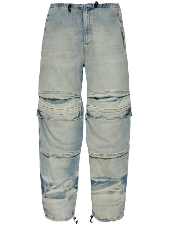 Blue pants, front view