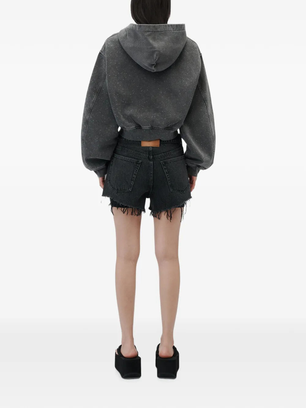 Grey hoodie, full body view