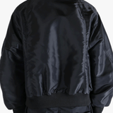 Black jackets-coat worn by a person, showing the jackets-coat's fit