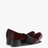 Burgundy shoes, back view