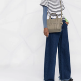Tan bag, full body view