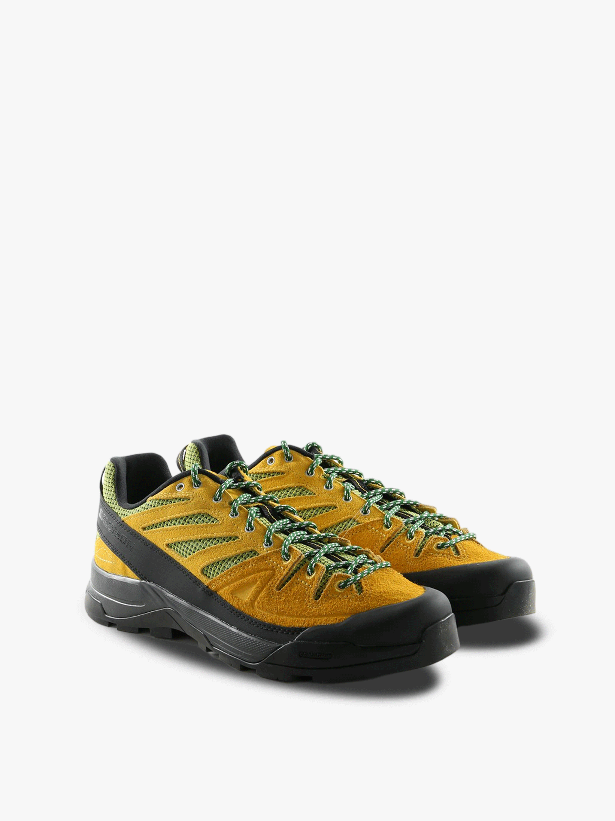 Yellow and black athletic shoe,side view