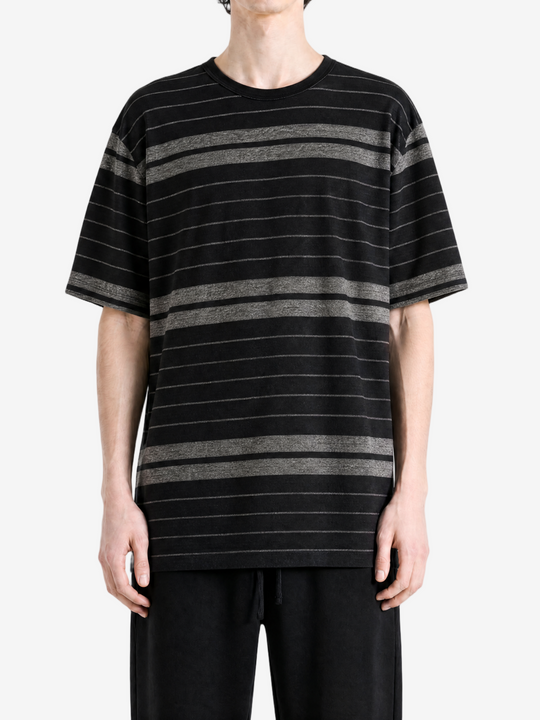 Black t-shirt, full body view