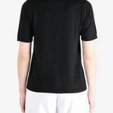 Black t-shirt, full body view