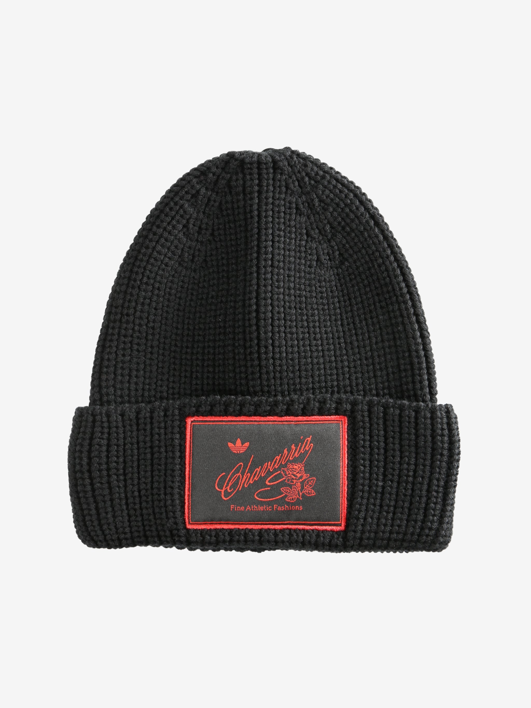 Black knit beanie,front view