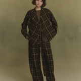 Brown jacket, full body view