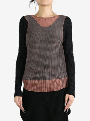 ISSEY MIYAKE - Women Layered Color Pleats Shirt