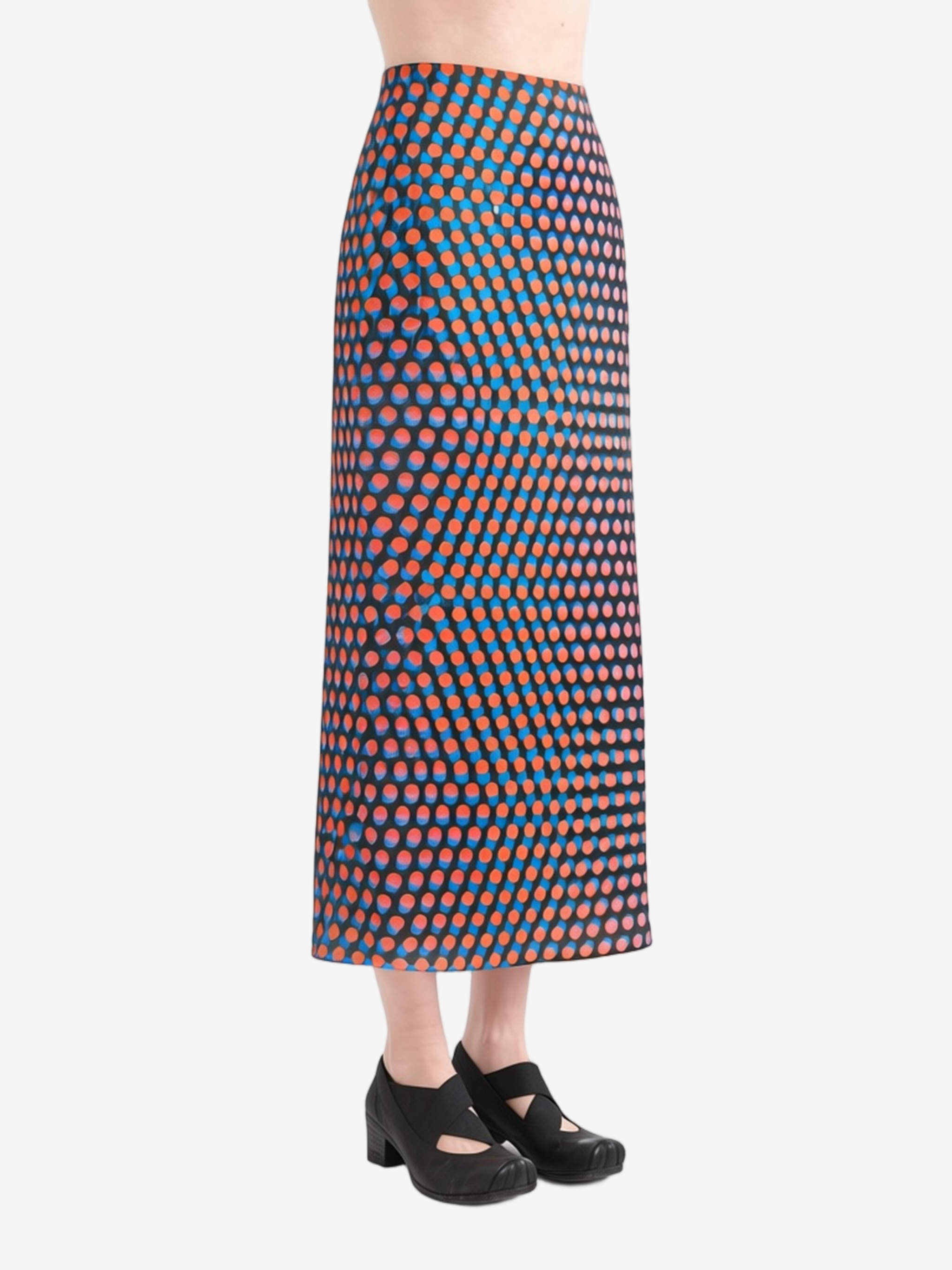 Black skirt worn by a person, showing the skirt fit