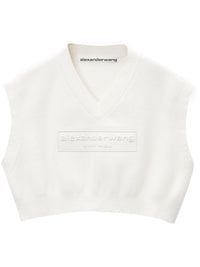 ALEXANDER WANG Women Embossed Logo V-Neck Vest Pullover