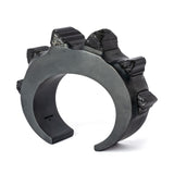 PARTS OF FOUR - Crescent Bracelet (Terrestrial Surfaced, Schorl, 30mm, KAS+KA+SCHR)