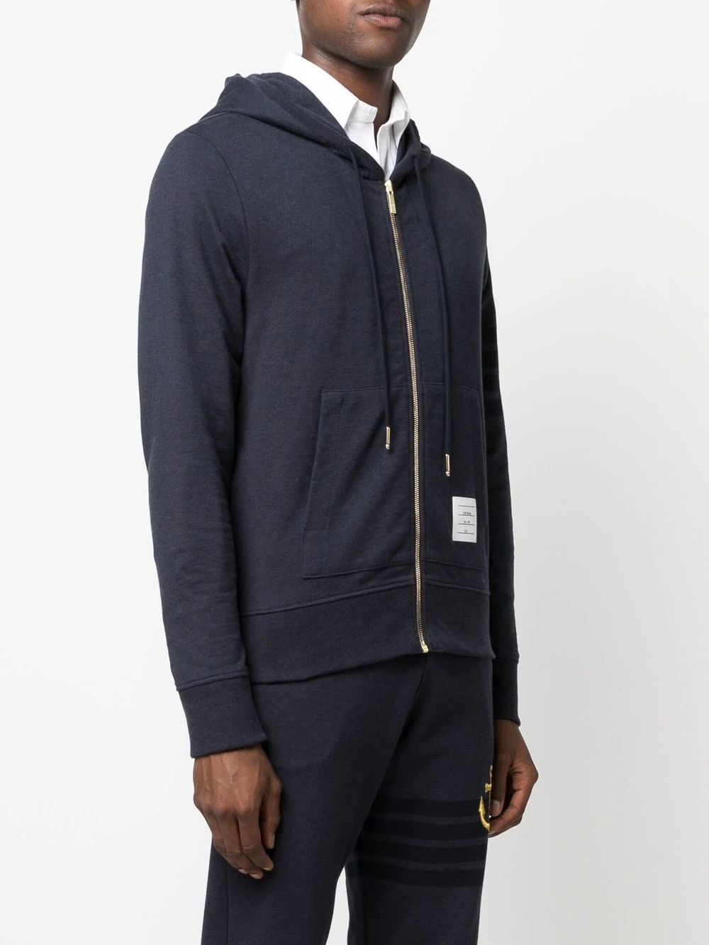 THOM BROWNE Men Classic Dark 4 Bar Zip Up Hoodie – Atelier New York