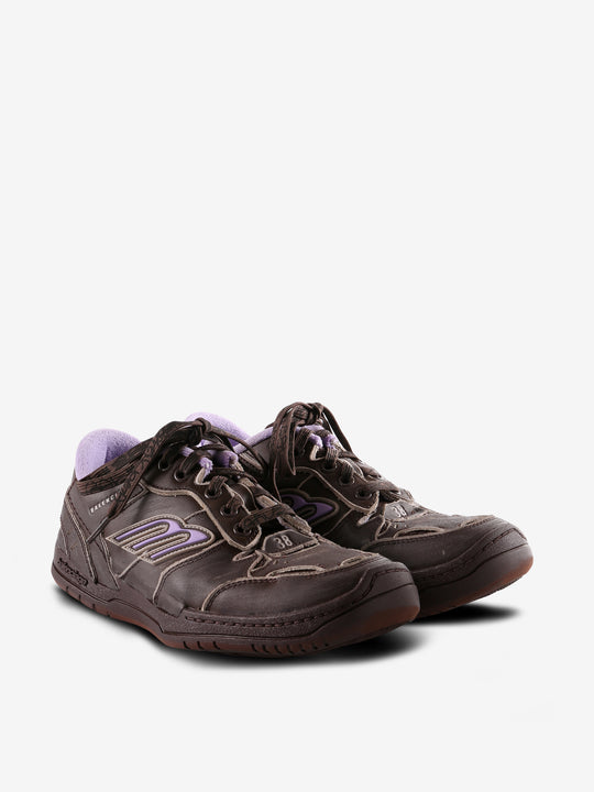 Brown sneakers, side view