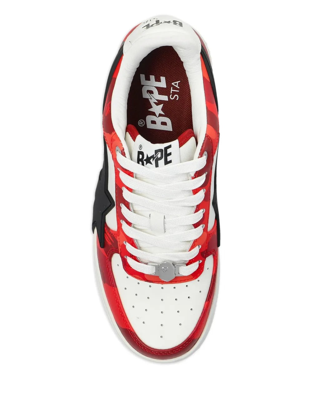 Red sneakers, top view
