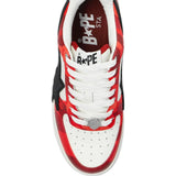 Red sneakers, top view