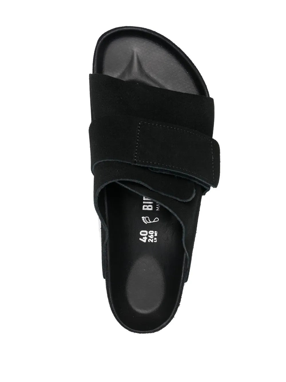 Black sandals, front view