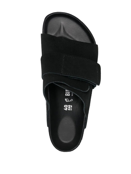 Black sandals, front view