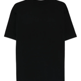 black t-shirt, back view