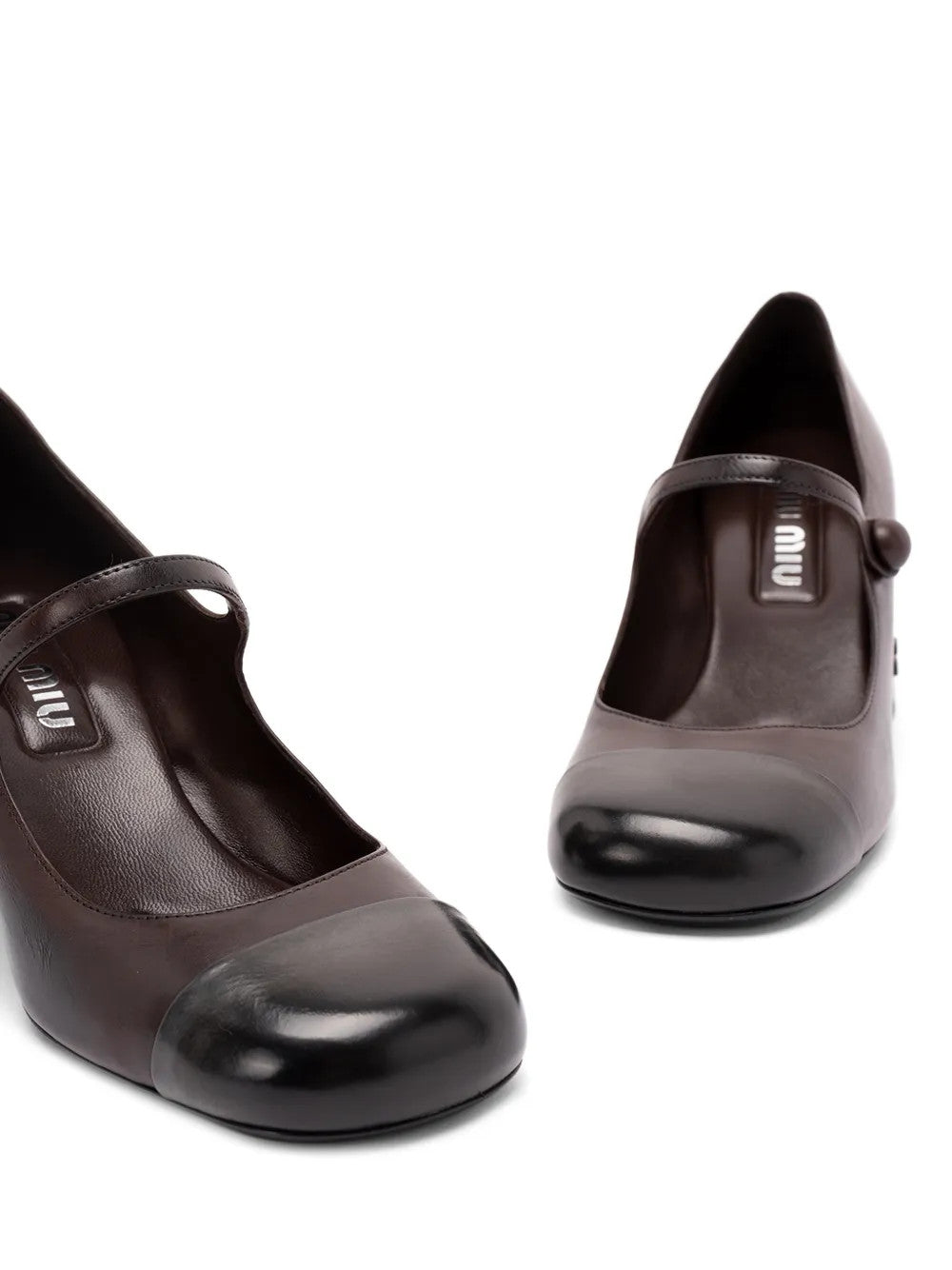 Brown heels, front view