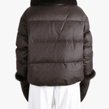 Brown jacket, full body view