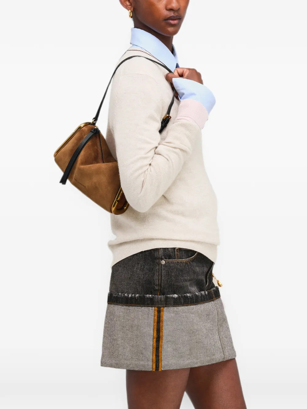 Brown bag worn by a person, showing the bag fit