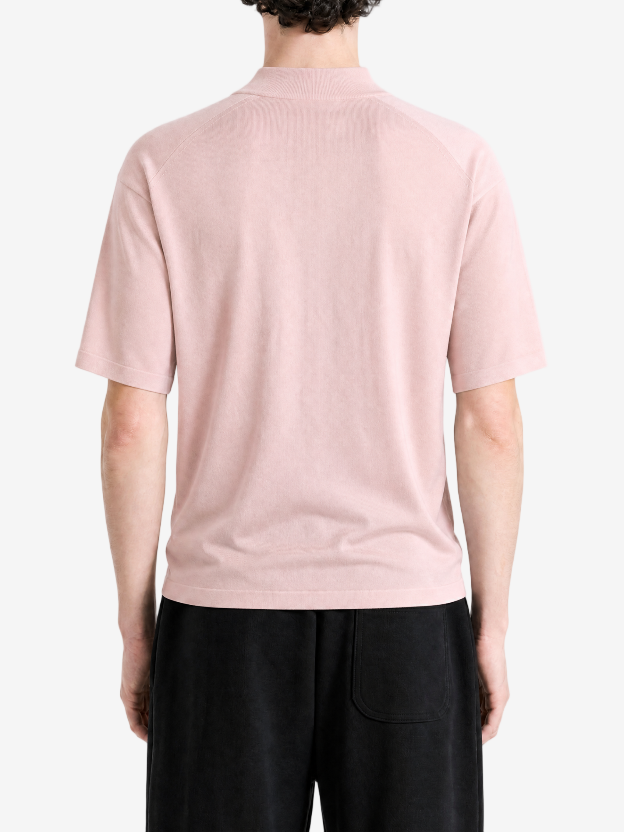 Pink t-shirt, full body view