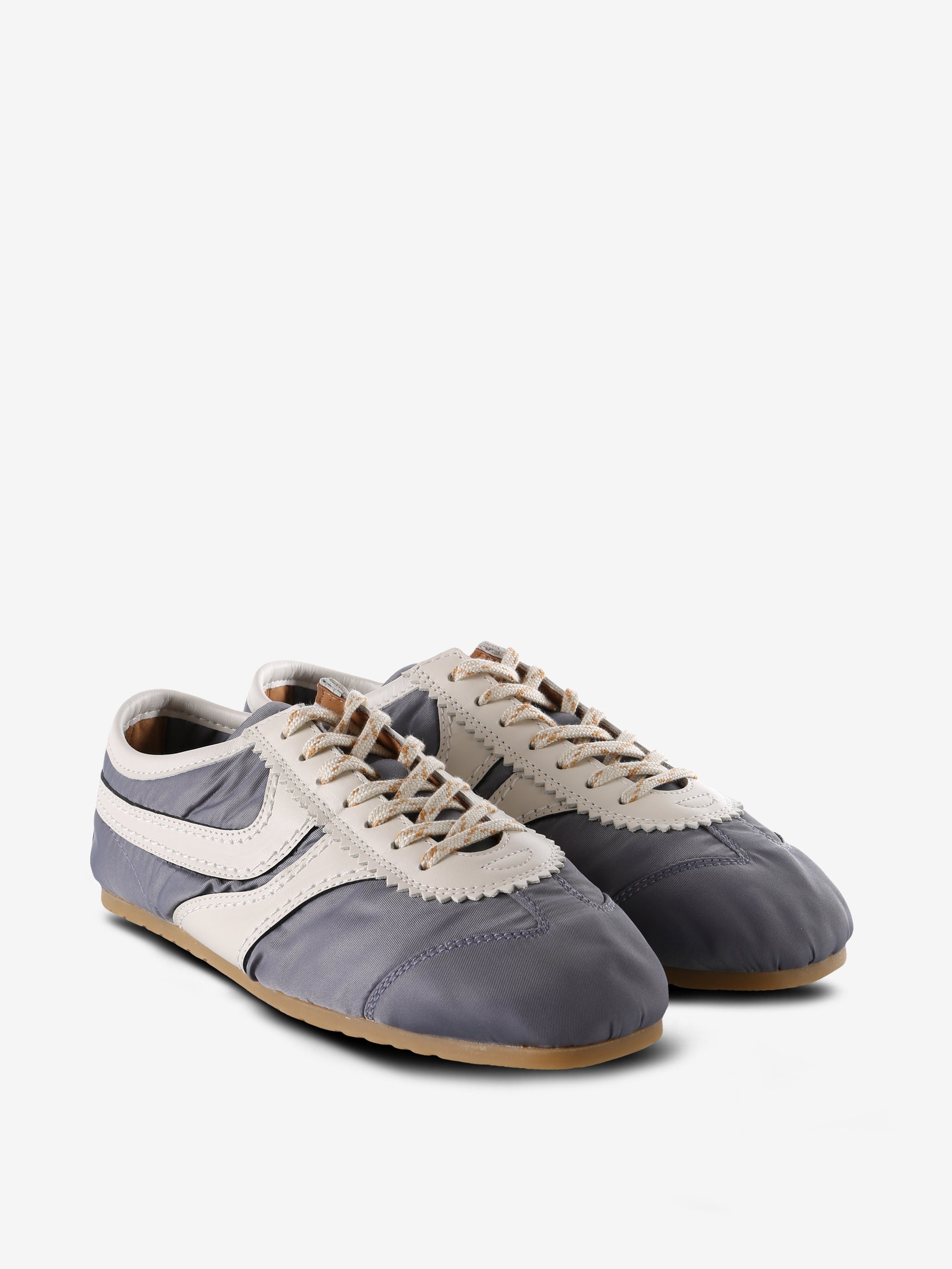 Blue sneakers, side view