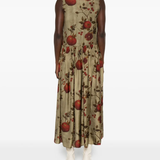 Tan dress,full body view