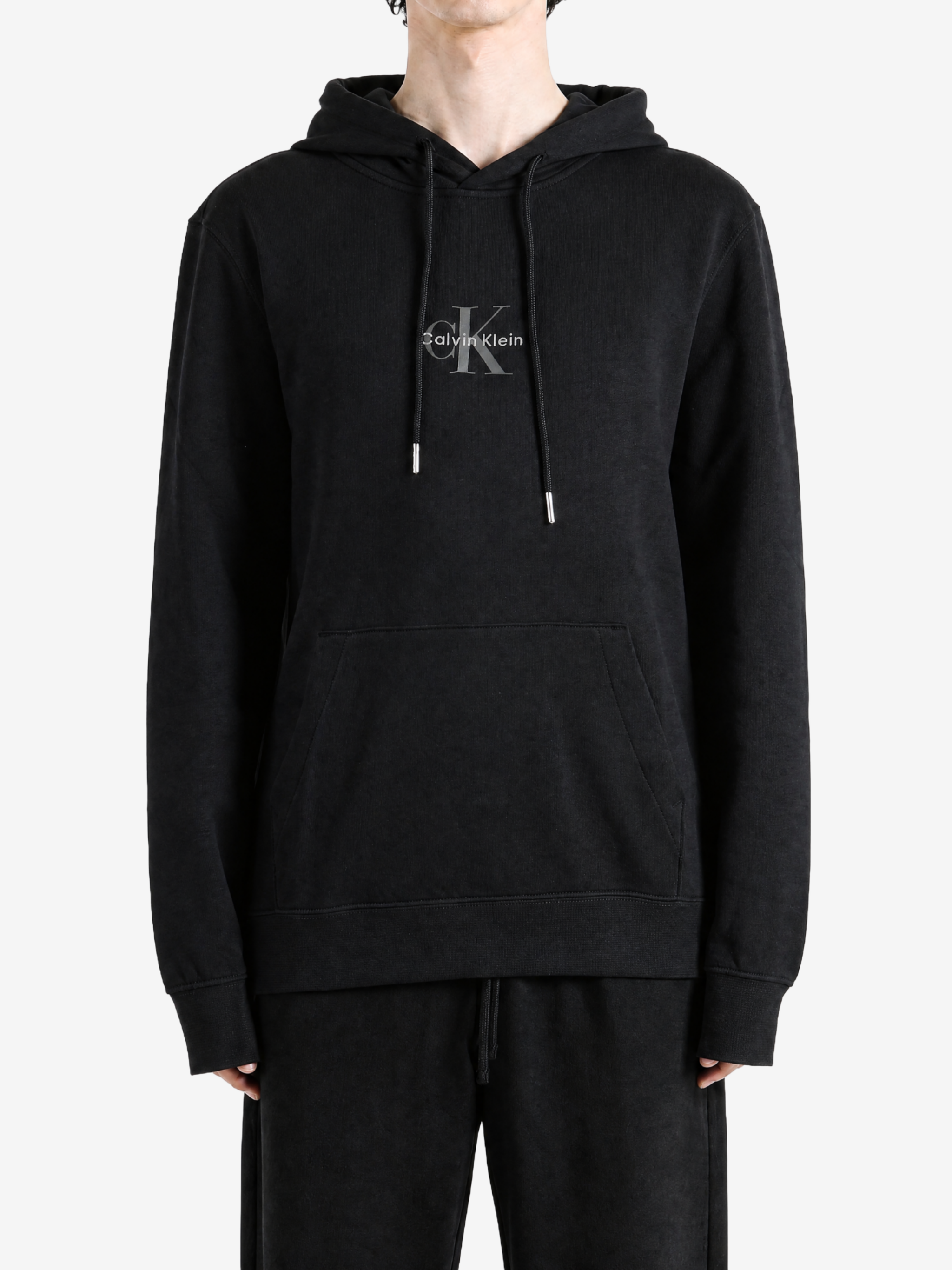 Black hoodie, full body view