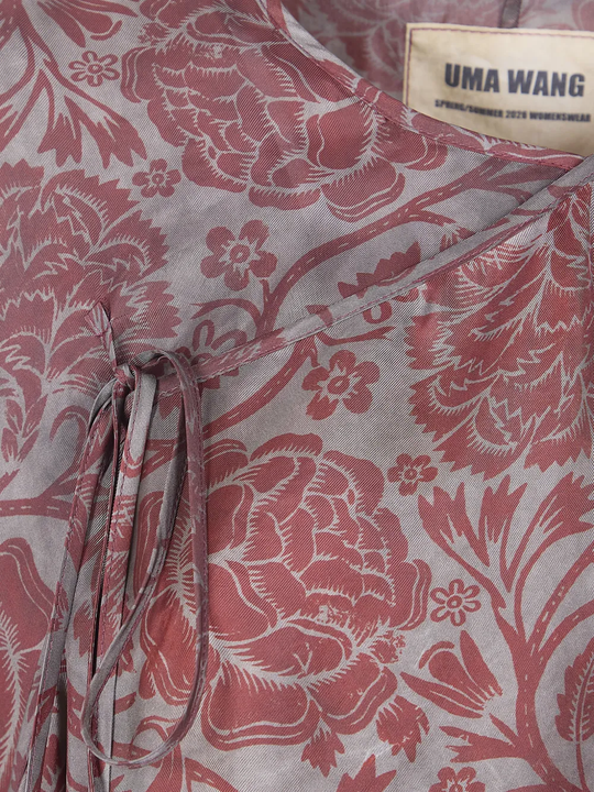 Close up of red top, showing texture of the viscose fabric