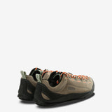 tan sneakers, side view