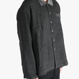 Grey shirts worn by a person, showing the shirts fit