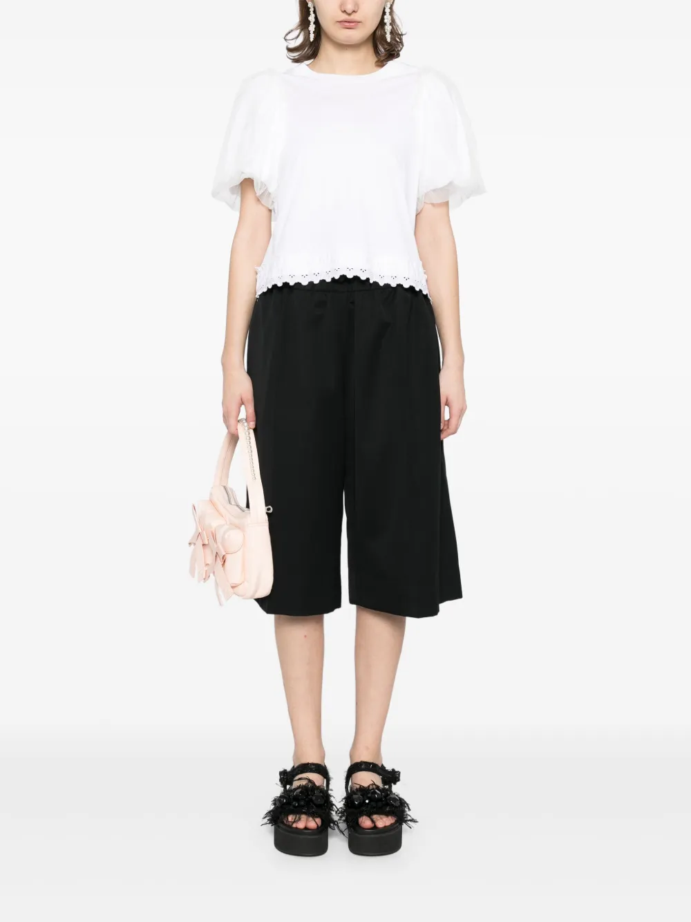 SIMONE ROCHA - Women Wide Leg Elasticated Long Shorts