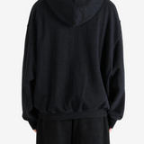 Black hoodie, full body view