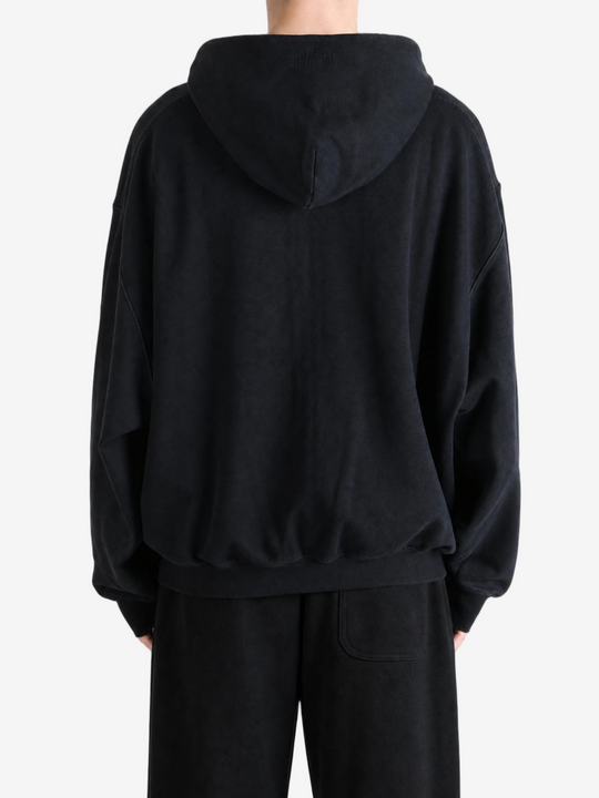 Black hoodie, full body view